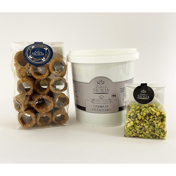 Nutella Crema di Pistacchio 1kg + 12 Cannoli siciliani + Granella Pistacchio